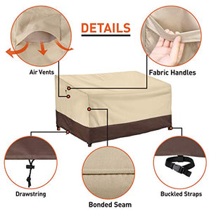 Arcedo 60 Inch Waterproof Patio Deep Sofa Cover, Beige & Brown