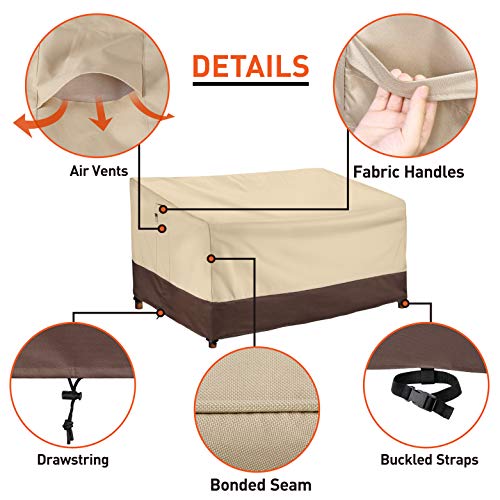 Arcedo 78 Inch Waterproof Patio Deep Sofa Cover, Beige & Brown