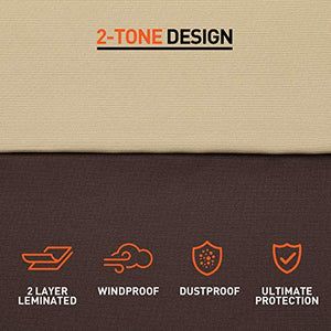 Arcedo 94 Inch Square Patio Furniture Set Cover, Beige & Brown