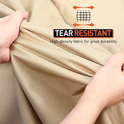 Arcedo 78 Inch Waterproof Patio Deep Sofa Cover, Beige & Brown