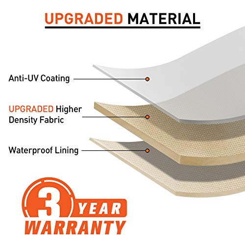 Arcedo 78 Inch Waterproof Patio Deep Sofa Cover, Beige & Brown
