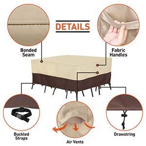 Arcedo 94 Inch Square Patio Furniture Set Cover, Beige & Brown