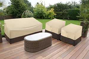 Arcedo 78 Inch Waterproof Outdoor Sofa or Couch Cover, Beige & Brown