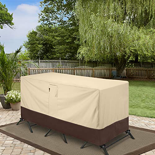 Arcedo 80 Inch Patio Bistro or Bar Set Cover, Beige & Brown