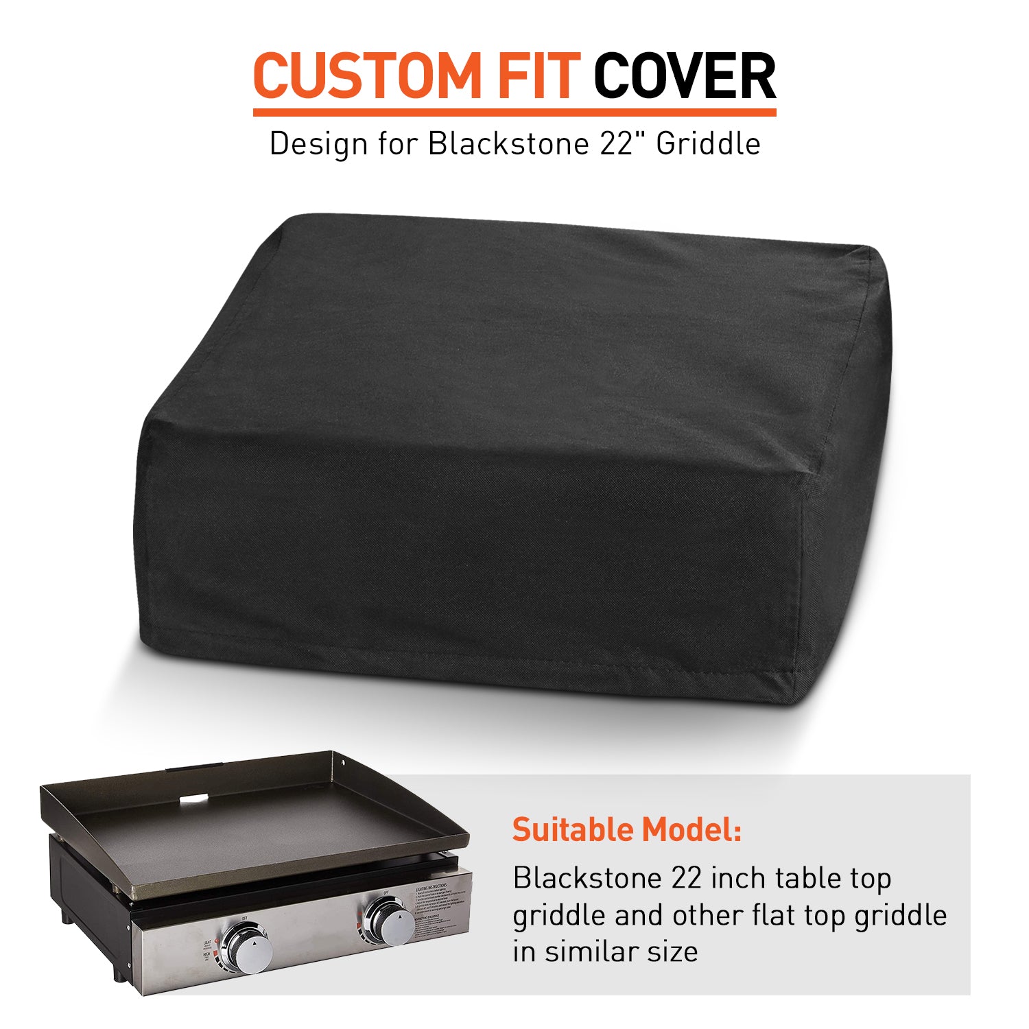 Arcedo Blackstone 22 Inch Griddle Cover, Black