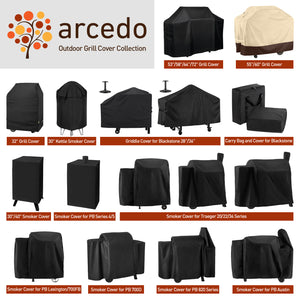 Arcedo Waterproof Grill Cover with Straps, 32 Inch, Black