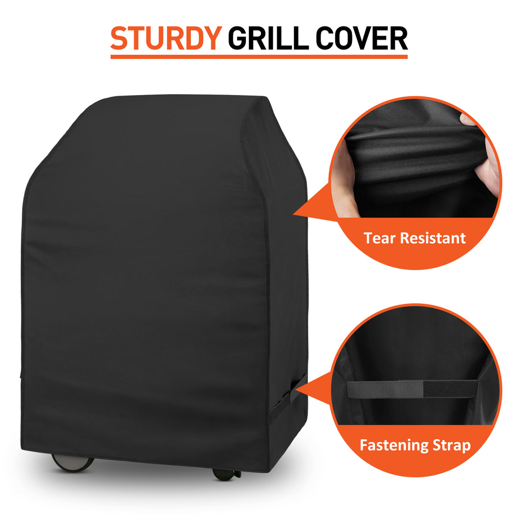 Arcedo Waterproof Grill Cover with Straps, 32 Inch, Black