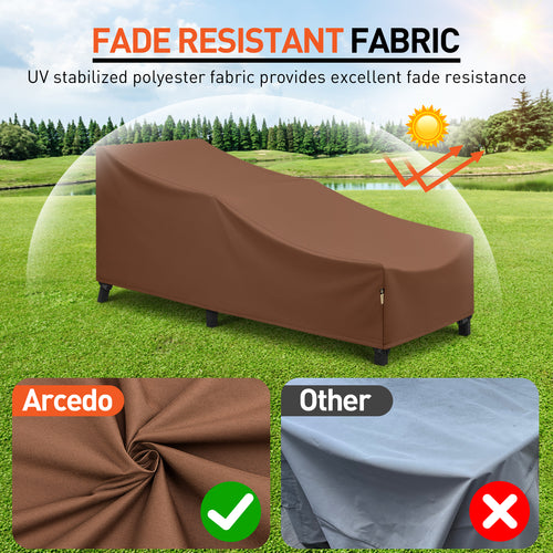 Arcedo 2 Pack 76 Inch Patio Chaise Lounge Cover, Brown